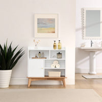 Colorblocking Storage Cabinet With Solid Wood Base For Bedroom Living Room Nursery Home Office And Bathroom