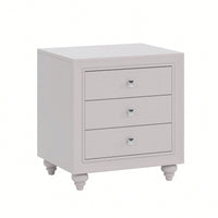 Modern 3 Drawer Nightstand Cream Grey Bedside Table End Table For Bedroom Living Room