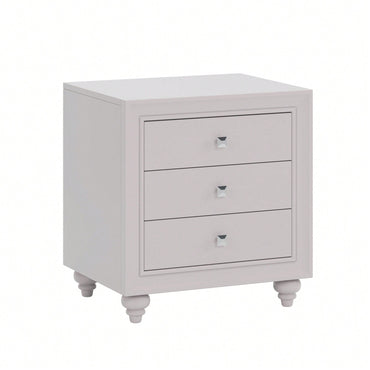 Modern 3 Drawer Nightstand Cream Grey Bedside Table End Table For Bedroom Living Room