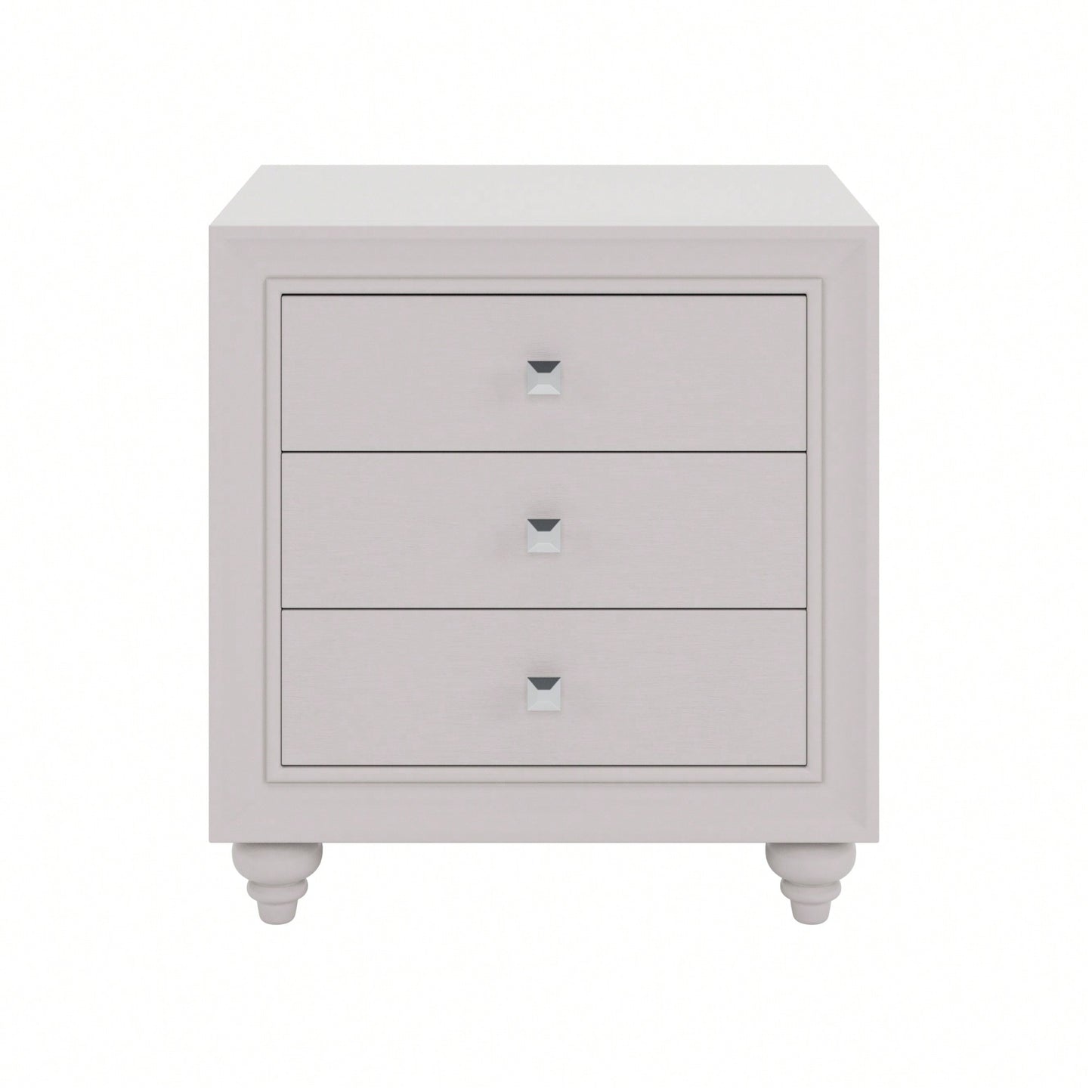 Modern 3 Drawer Nightstand Cream Grey Bedside Table End Table For Bedroom Living Room