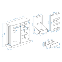 Stylish Kitchen Trash Can Storage Cabinet With 2 Drawers Tilt Out Design And 1 Door With Shelves For Kitchen Dining Room Living Room White