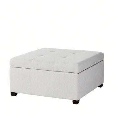 Versatile Upholstered Storage Ottoman With Lid For Living Room And Bedroom Organization