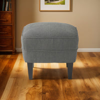 Stylish Light Grey Upholstered Club Chair And Ottoman Set For Modern Living Room Comfort And Elegance