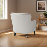 Stylish Light Grey Upholstered Club Chair And Ottoman Set For Modern Living Room Comfort And Elegance
