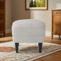 Stylish Light Grey Upholstered Club Chair And Ottoman Set For Modern Living Room Comfort And Elegance