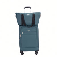 Lightweight Dark Green 3-Piece Luggage Set With Softshell Suitcase Spinner Wheels Travel Bag And Toiletry Bag