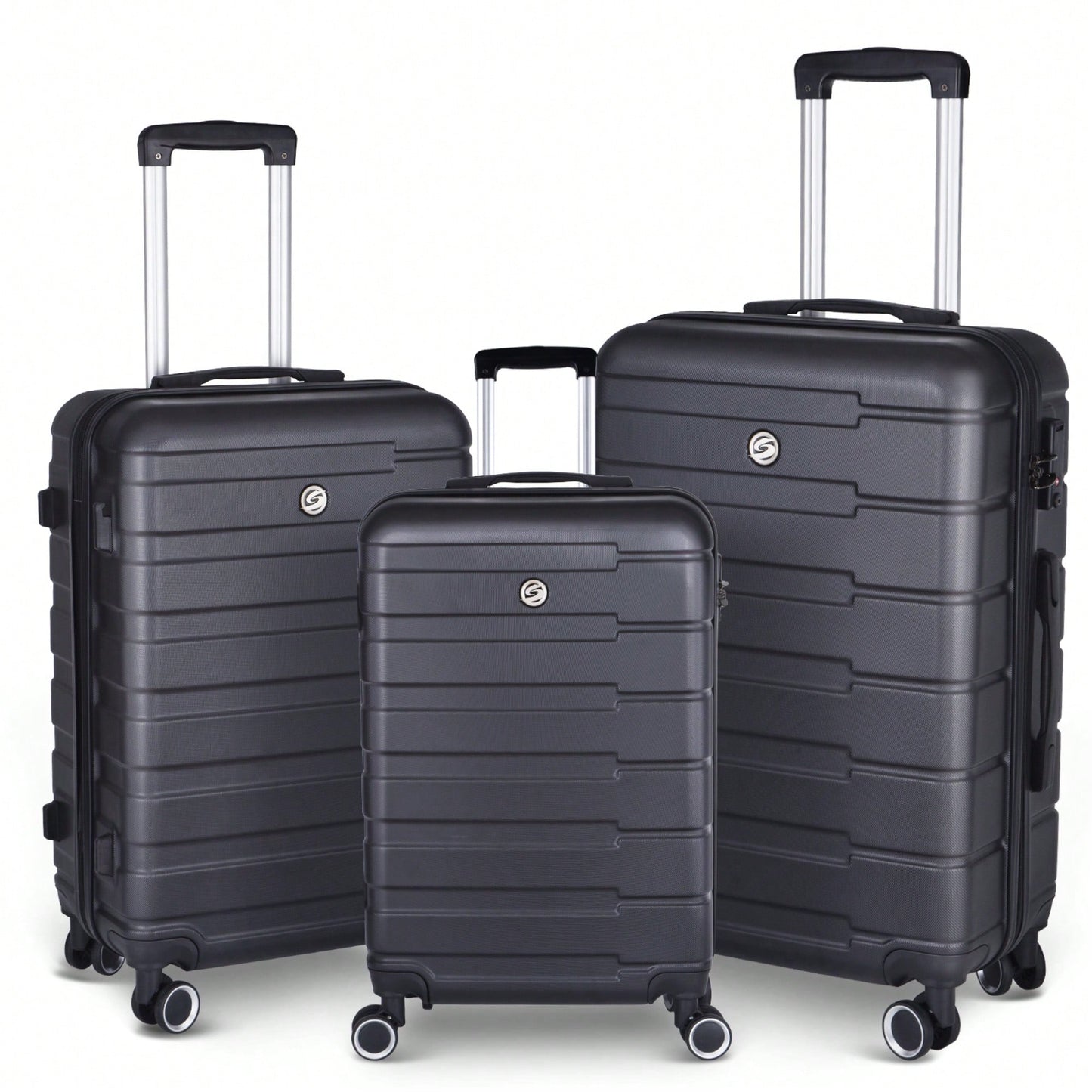 Hardshell 3 Piece Luggage Set With Spinner Wheels 20 24 28 Inch Carry-On Suitcases