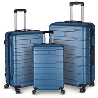 Hardshell 3 Piece Luggage Set With Spinner Wheels 20 24 28 Inch Carry-On Suitcases