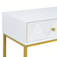 Sleek Modern Console Table With Two Drawers And Stripe Design For Living Room And Entryway In Black