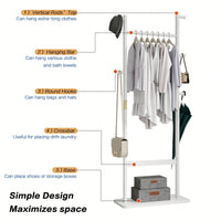 Solid Wood Coat Rack Hanger 23.6x11x64.1in Friendly Easy Assembly Stylish For Bedroom Entrance Living Room