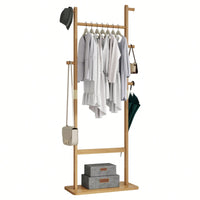 Solid Wood Coat Rack Hanger 23.6x11x64.1in Friendly Easy Assembly Stylish For Bedroom Entrance Living Room