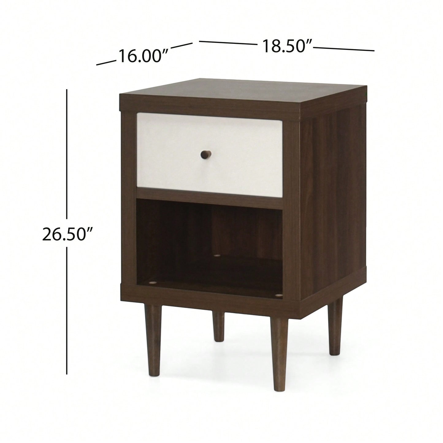 Elegant 1-Drawer Nightstand With Modern Design And Ample Storage Space For Bedroom Decor