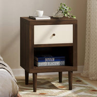 Elegant 1-Drawer Nightstand With Modern Design And Ample Storage Space For Bedroom Decor