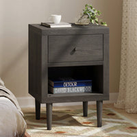 Elegant 1-Drawer Nightstand With Modern Design And Ample Storage Space For Bedroom Decor