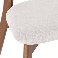 Mid-Century Modern Walnut Frame Upholstered Dining Chairs Set Of 2 In Dark Grey