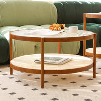 Stylish Nesting Round Wooden Coffee Table Set For Modern Farmhouse Living Room And Bedroom