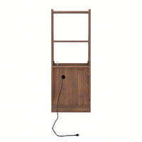 Modern Nightstand With Charging Station And Night Light, Stylish Bedside Table With Bookshelf And Storage Cabinet For Bedroom, Wooden Design