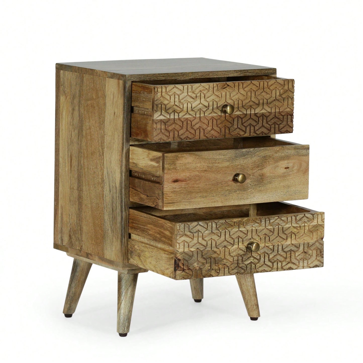 3 Drawer Bedside Table With Modern Design And Ample Storage Space