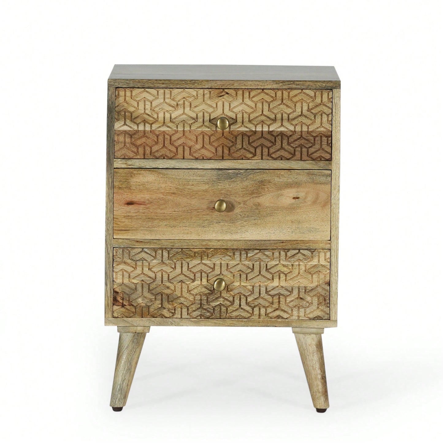 3 Drawer Bedside Table With Modern Design And Ample Storage Space