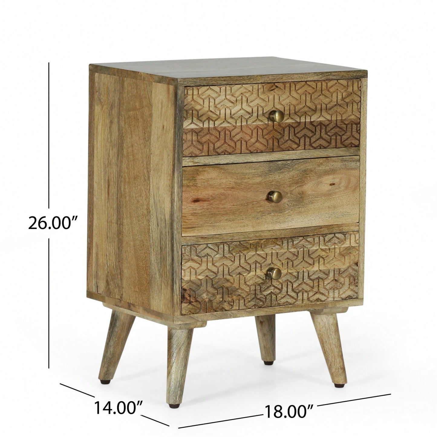 3 Drawer Bedside Table With Modern Design And Ample Storage Space