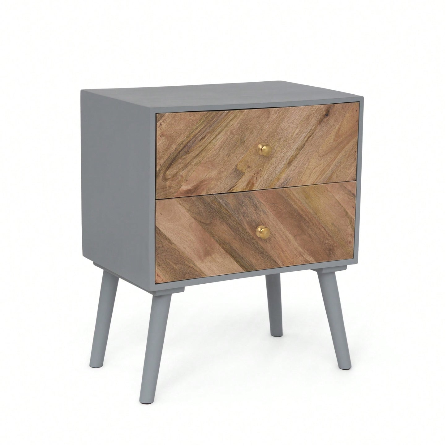 Stylish Wooden MDF 2 Drawer Cabinet With KD Legs For Modern Storage Solutions