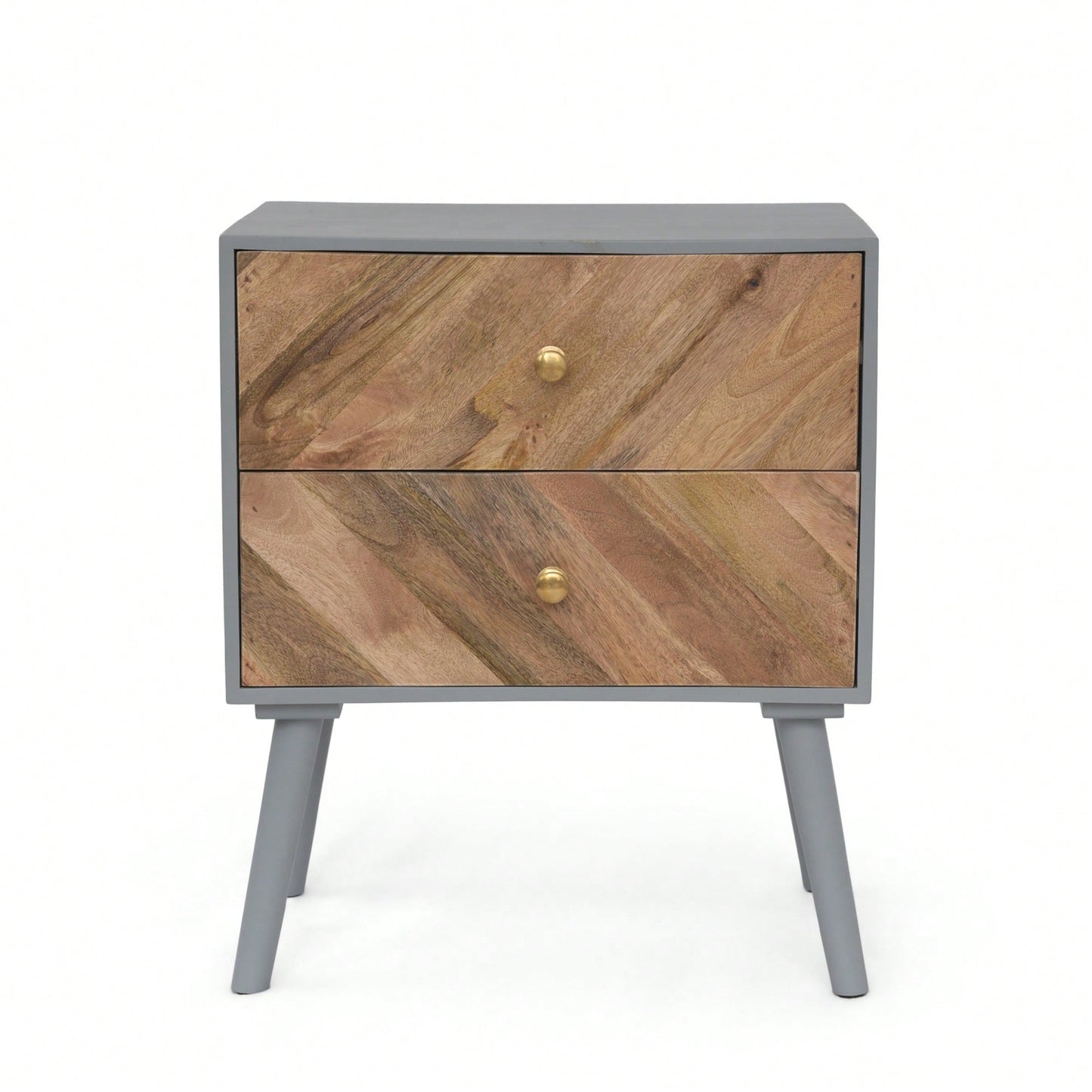 Stylish Wooden MDF 2 Drawer Cabinet With KD Legs For Modern Storage Solutions