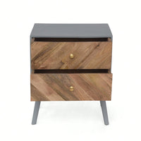 Stylish Wooden MDF 2 Drawer Cabinet With KD Legs For Modern Storage Solutions