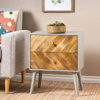 Stylish Wooden MDF 2 Drawer Cabinet With KD Legs For Modern Storage Solutions