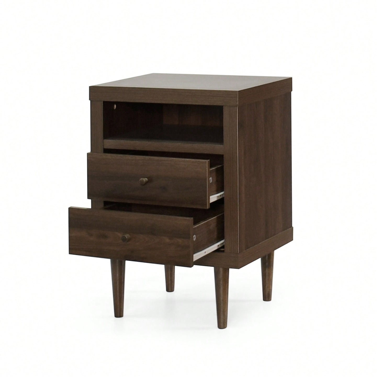 Elegant 2-Drawer Nightstand For Bedroom Storage And Organization