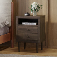 Elegant 2-Drawer Nightstand For Bedroom Storage And Organization