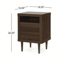 Elegant 2-Drawer Nightstand For Bedroom Storage And Organization