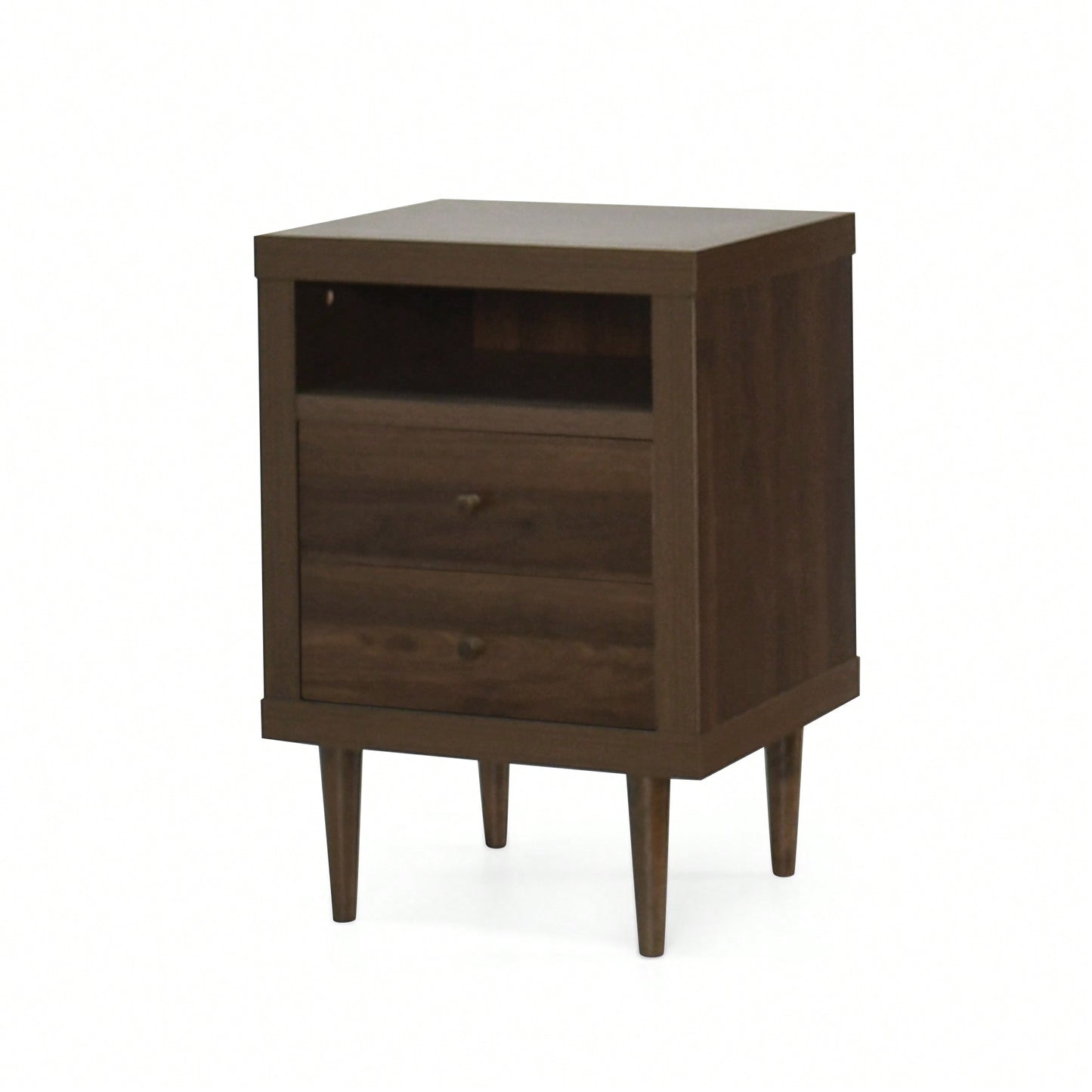 Elegant 2-Drawer Nightstand For Bedroom Storage And Organization