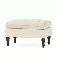 28 Inch Pillow Top Storage Ottoman For Living Room And Bedroom Decor