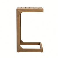 C-Shape Brown End Table For Living Room Modern Accent Furniture