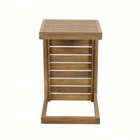 C-Shape Brown End Table For Living Room Modern Accent Furniture