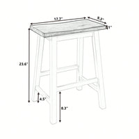Rustic 2-Piece Counter Height Wood Kitchen Dining Stools For Small Spaces In Walnut And Black Finish