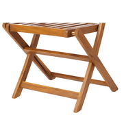 Acacia Wood Bistro Set With Folding Chairs And Coffee Table For Garden Balcony Patio