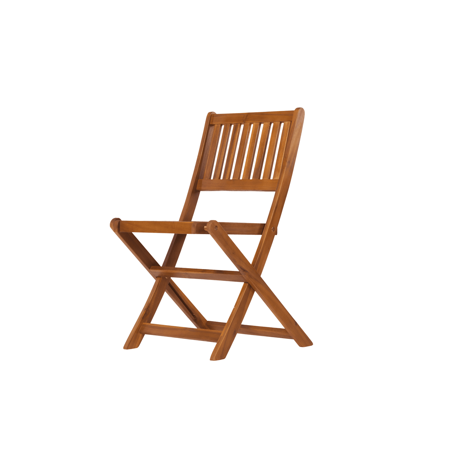 Acacia Wood Bistro Set With Folding Chairs And Coffee Table For Garden Balcony Patio