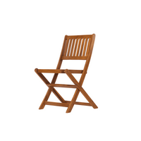 Acacia Wood Bistro Set With Folding Chairs And Coffee Table For Garden Balcony Patio