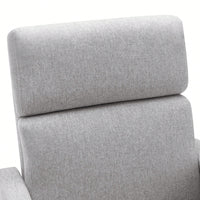 Plush Beige Upholstered Rocking Nursery Chair With Glider Swivel Recliner For Ultimate Comfort