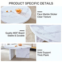 Modern White MDF Circular Pattern Coffee Table 31.4 Inch Ideal For Small Spaces And Living Rooms