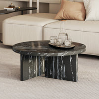 Modern White MDF Circular Pattern Coffee Table 31.4 Inch Ideal For Small Spaces And Living Rooms
