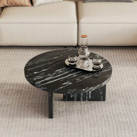 Modern White MDF Circular Pattern Coffee Table 31.4 Inch Ideal For Small Spaces And Living Rooms