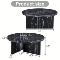 Modern White MDF Circular Pattern Coffee Table 31.4 Inch Ideal For Small Spaces And Living Rooms