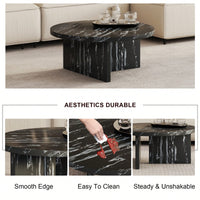 Modern White MDF Circular Pattern Coffee Table 31.4 Inch Ideal For Small Spaces And Living Rooms