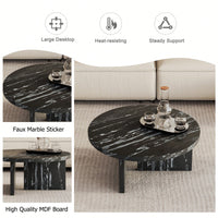 Modern White MDF Circular Pattern Coffee Table 31.4 Inch Ideal For Small Spaces And Living Rooms