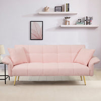 70.1 "futon sofa bed, convertible double sofa bed with folding armrests for living rooms and small Spaces