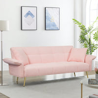 70.1 "futon sofa bed, convertible double sofa bed with folding armrests for living rooms and small Spaces