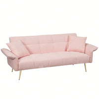 70.1 "futon sofa bed, convertible double sofa bed with folding armrests for living rooms and small Spaces