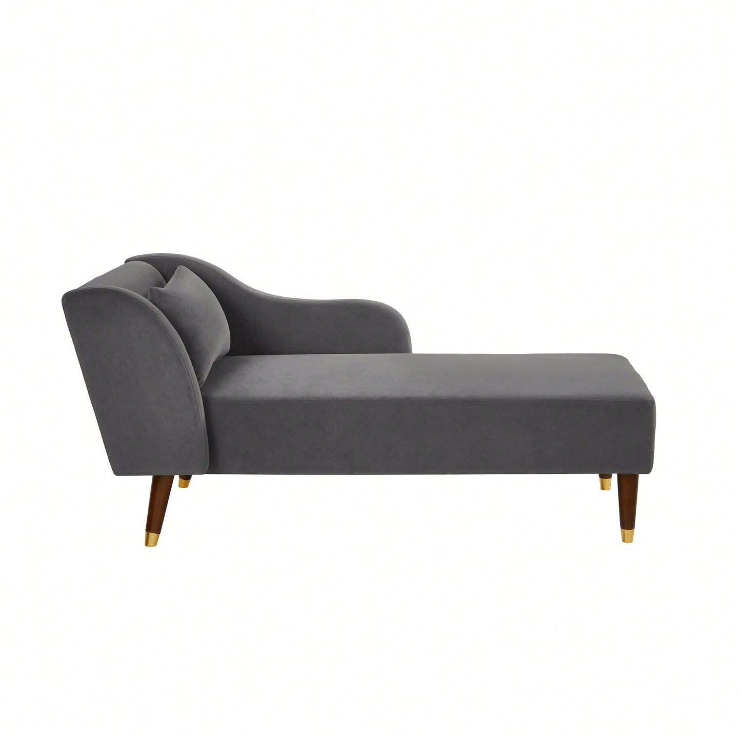 Elegant Beige Velvet Chaise Lounge Chair For Stylish Living Room Decor